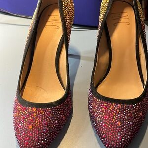 Multi colored sparkling heels